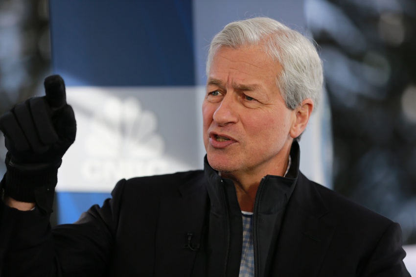 Jamie Dimon, CEO of JP Morgan Chase, speaking at the 2019 WEF in Davos, Switzerland on Jan. 23rd, 2019.